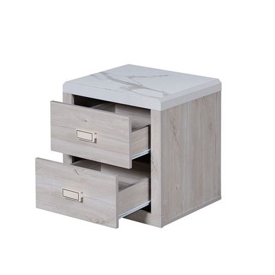 Tisley King Bedroom Set - Light Oak/White Faux Marble - With 2-Year warranty