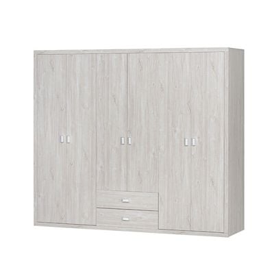 Tisley King Bedroom Set - Light Oak/White Faux Marble - With 2-Year warranty