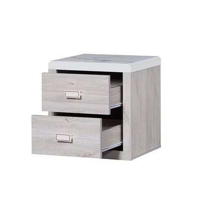 Tisley King Bedroom Set - Light Oak/White Faux Marble - With 2-Year warranty