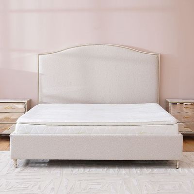 Renies 200x200 Super King Bed - Beige/Gold - With 2-Year Warranty