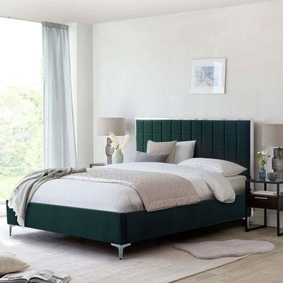 Shanghai 150x200 Queen Bed - Bottle Green - With 2-Year Warranty