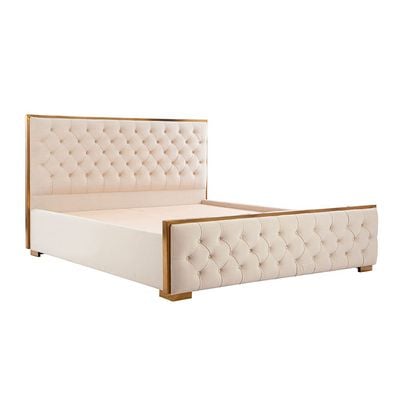 Hanford 180x200 King Bed - Ivory - With 2-Year Warranty
