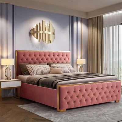 سرير هانفورد كينج 180x200 - وردي سلمون - مع ضمان لمدة عامين