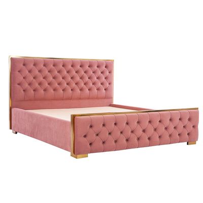 Hanford 150x200 Queen Bed - Salmon Pink - With 2-Year Warranty