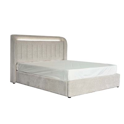 Santelmo 180x200 King Bed with LED Lights - Beige - With 2-Year Warranty