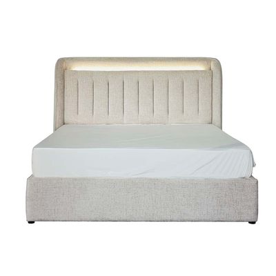 Santelmo 180x200 King Bed with Led Lights - Beige