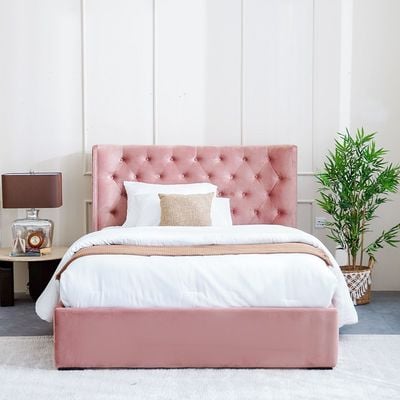Corinthia 150x200 Queen Bed with Hydraulic Storage - Rose - With 2-Year Warranty