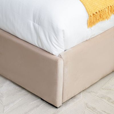 Corinthia 150x200 Queen Bed Upholstered Bed w/ hydraulic storage - Beige