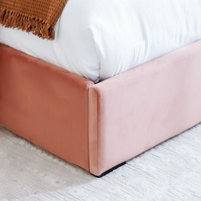 Corinthia 180x200 King Upholstered Bed with Hydraulic Storage - Rose