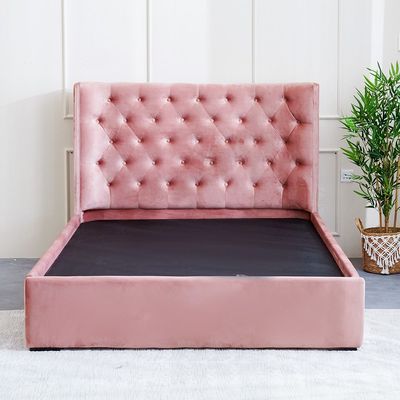 Corinthia 180x200 King Bed Upholstered Bed w/ hydraulic storage - Rose