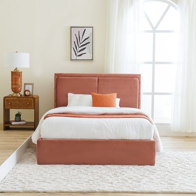 Avaya 150x200 Queen Upholstered Bed w/ hydraulic storage - Rose