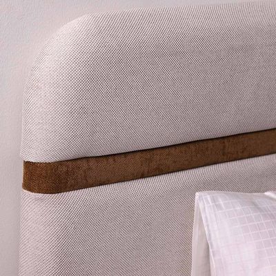 Frazer 180x200 Upholstered King Bed - White/Natural oak