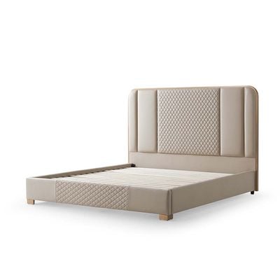 Cornell 150x200 Queen Bed - Beige/Brushed Gold - With 2-Year Warranty