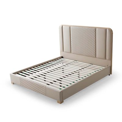 Cornell 150x200 Queen Bed - Beige/Brushed Gold - With 2-Year Warranty