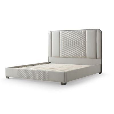 Cornell 180x200 King Bed - Light Grey/Brushed Gunmetal - With 2-Year Warranty