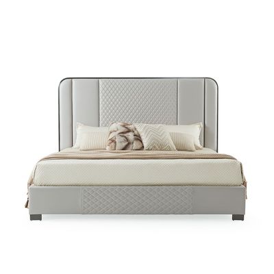 Cornell 150x200 Queen Bed - Light Grey/Brushed Gunmetal - With 2-Year Warranty