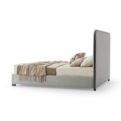 Cornell 150x200 Queen Bed - Light Grey/Brushed Gunmetal - With 2-Year Warranty