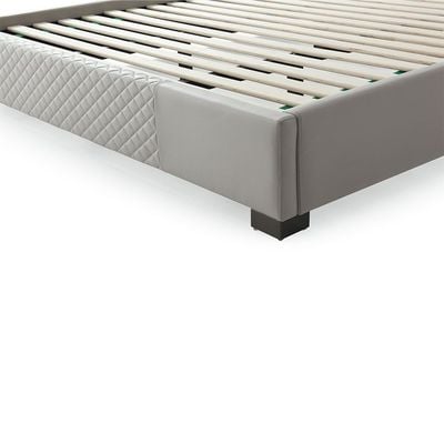 Cornell 150x200 Queen Bed - Light Grey/Brushed Gunmetal - With 2-Year Warranty