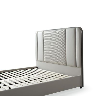 Cornell 150x200 Queen Bed - Light Grey/Brushed Gunmetal - With 2-Year Warranty