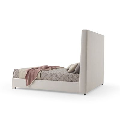 Imeralda 150X200 High Queen Bed - Ivory / Silver