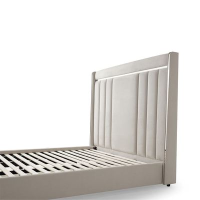 Imeralda 150x200 High Queen Bed - Ivory/Silver - With 2-Year Warranty