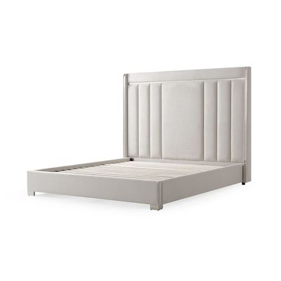 Imeralda 150x200 High Queen Bed - Ivory/Silver - With 2-Year Warranty