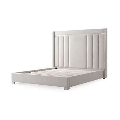 Imeralda 150X200 High Queen Bed - Ivory / Silver