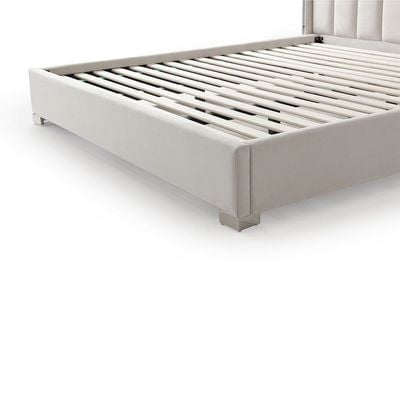 Imeralda 150x200 High Queen Bed - Ivory/Silver - With 2-Year Warranty