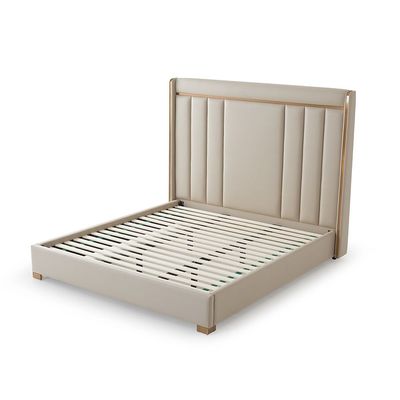 Imeralda 180x200 High King Bed - Light Brown/Brushed Brass - With 2-Year Warranty