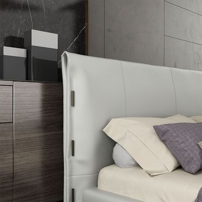 Malcom 150X200 Queen Bed - Light Grey