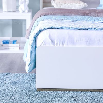 V2 Eliza 180x200 King Bed - Matte White/Oak - With 2-Year Warranty