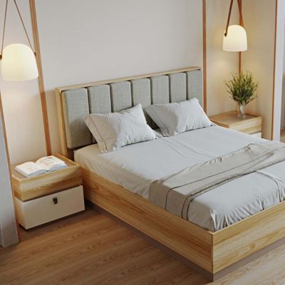 Sacramento 180x200 King Bed - Grey/Oak - With 2-Year Warranty