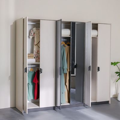 Siena 6 Door Wardrobe - Cream/Black