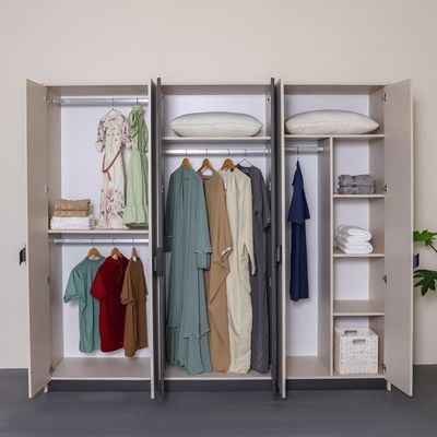 Siena 6 Door Wardrobe - Cream/Black