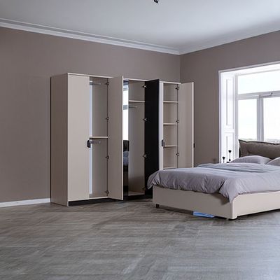 Siena 6 Door Wardrobe - Cream/Black