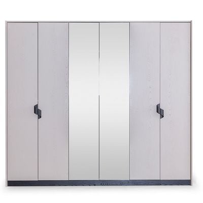 Siena 6 Door Wardrobe - Cream/Black