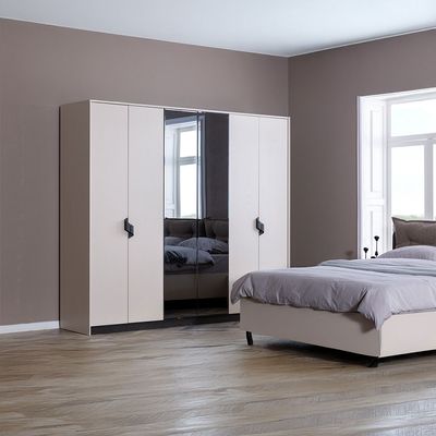 Siena 6 Door Wardrobe - Cream/Black