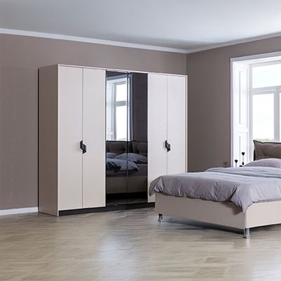 Siena 6 Door Wardrobe - Cream/Black