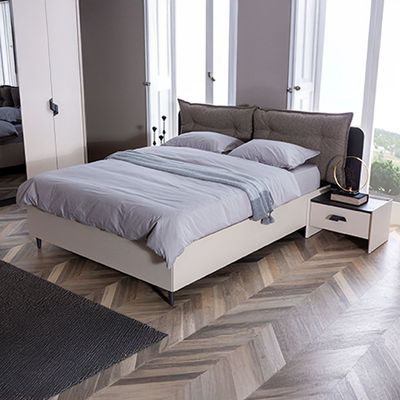 Siena  180x200 King Bed with Hydraulic Storage - Cream/Grey/Black - With 2-Year Warranty