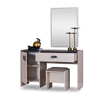 Siena Dresser with Mirror and Stool -Cream/Black