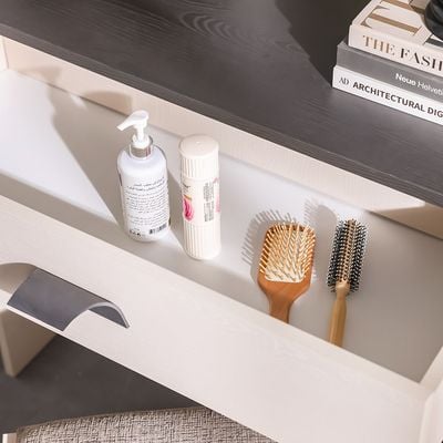 Siena Dresser with Mirror and Stool -Cream/Black