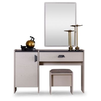 Siena Dresser with Mirror and Stool -Cream/Black