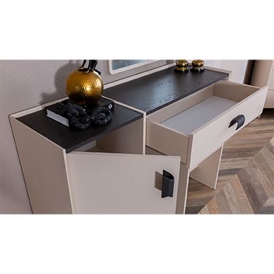 Siena Dresser with Mirror and Stool -Cream/Black