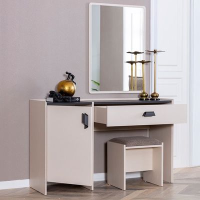 Siena Dresser with Mirror and Stool -Cream/Black