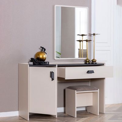 Siena Dresser with Mirror and Stool -Cream/Black