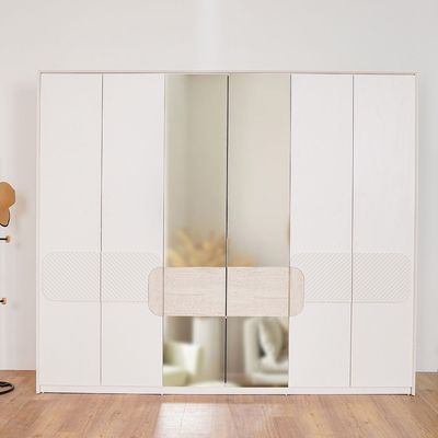 Ralfah 6-Door Wardrobe - Beige - With 2-Year Warranty 