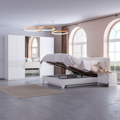 Ralfah  180 x 200 King Bed w/Hydraulic Storage-Beige