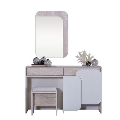 Ralfah Dresser with Mirror and Stool -Beige