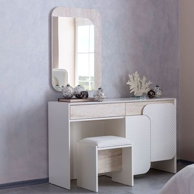 Ralfah Dresser with Mirror and Stool -Beige