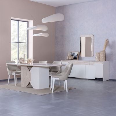 Ralfah 1+6 Dining Set -Beige